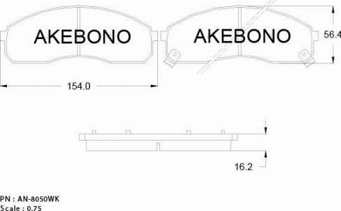 Akebono AN-8050WK - Гальмівні колодки, дискові гальма avtolavka.club