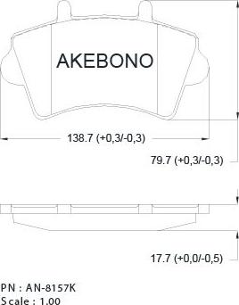 Akebono AN-8157KE - Гальмівні колодки, дискові гальма avtolavka.club