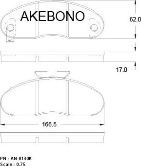 Akebono AN-8130K - Гальмівні колодки, дискові гальма avtolavka.club
