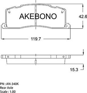 Akebono AN-340KE - Гальмівні колодки, дискові гальма avtolavka.club