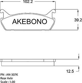 Akebono AN-307KE - Гальмівні колодки, дискові гальма avtolavka.club