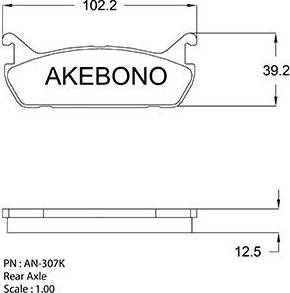 Akebono AN-307K - Гальмівні колодки, дискові гальма avtolavka.club