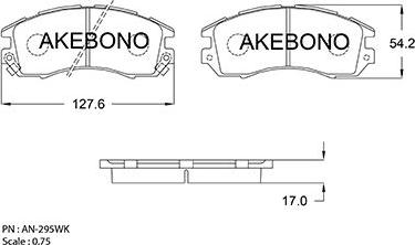 Akebono AN-295WKE - Гальмівні колодки, дискові гальма avtolavka.club