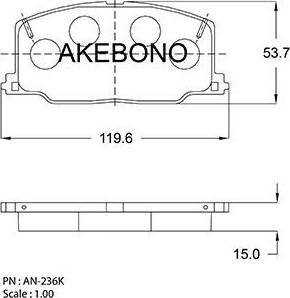 Akebono AN-236K - Гальмівні колодки, дискові гальма avtolavka.club