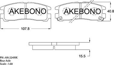 Akebono AN-224WKE - Гальмівні колодки, дискові гальма avtolavka.club