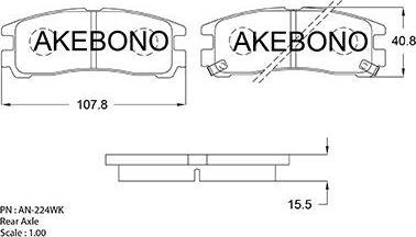 Akebono AN-224WK - Гальмівні колодки, дискові гальма avtolavka.club