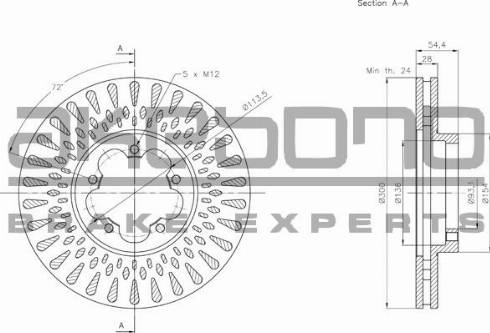 Akebono BN-0641E - Гальмівний диск avtolavka.club