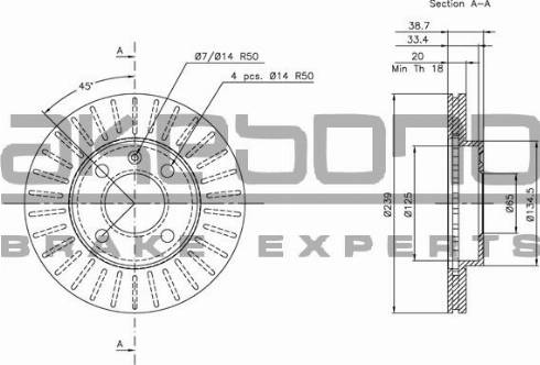 Akebono BN-0083 - Гальмівний диск avtolavka.club