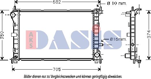 AKS Dasis 090087N - Радіатор, охолодження двигуна avtolavka.club