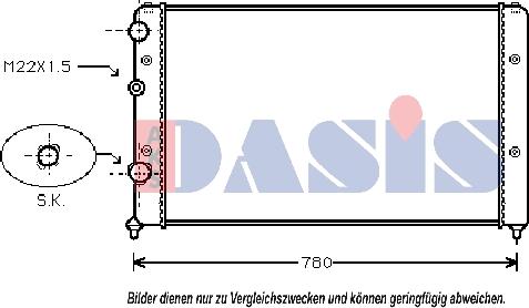 AKS Dasis 041910N - Радіатор, охолодження двигуна avtolavka.club