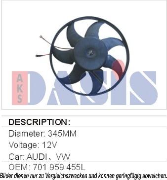 AKS Dasis 048500N - Вентилятор, охолодження двигуна avtolavka.club