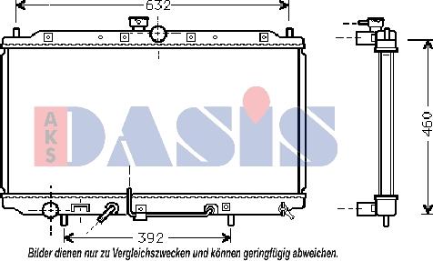 AKS Dasis 141180N - Радіатор, охолодження двигуна avtolavka.club