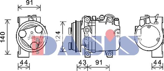 AKS Dasis 852615N - Компресор, кондиціонер avtolavka.club