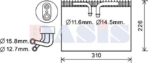 AKS Dasis 820405N - Випарник, кондиціонер avtolavka.club