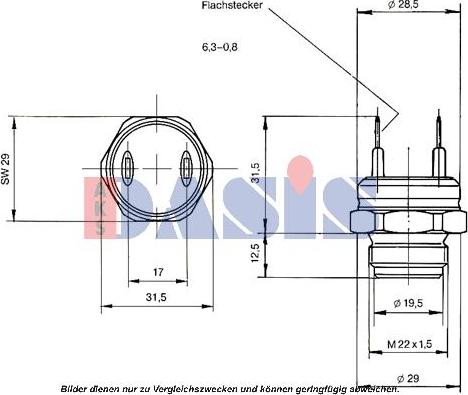 AKS Dasis 751045N - Датчик, температура охолоджуючої рідини avtolavka.club