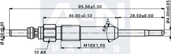 A-N PARTS A-N098104 - Свічка розжарювання avtolavka.club