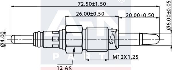 A-N PARTS A-N076199 - Свічка розжарювання avtolavka.club