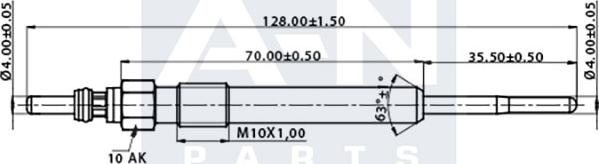 A-N PARTS A-N128090 - Свічка розжарювання avtolavka.club