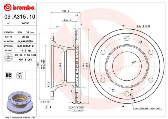 AP 44095 - Гальмівний диск avtolavka.club