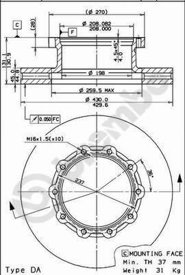 AP 44051 - Гальмівний диск avtolavka.club