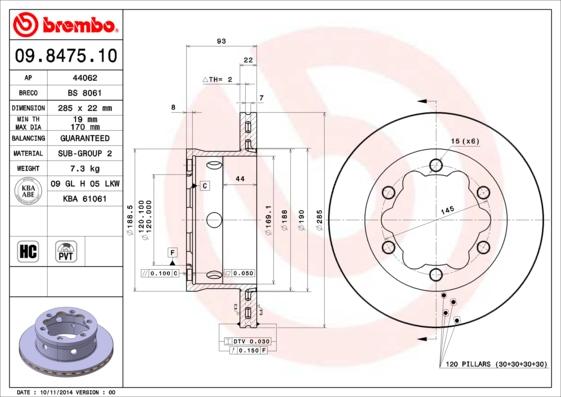 AP 44062 - Гальмівний диск avtolavka.club