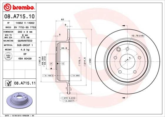 AP 14962 V - Гальмівний диск avtolavka.club