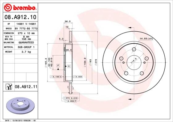 AP 14981 V - Гальмівний диск avtolavka.club