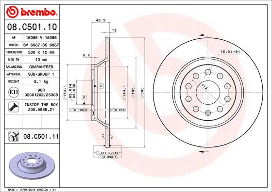 AP 15095 V - Гальмівний диск avtolavka.club