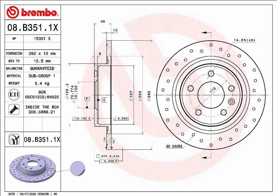 AP 15001 X - Гальмівний диск avtolavka.club