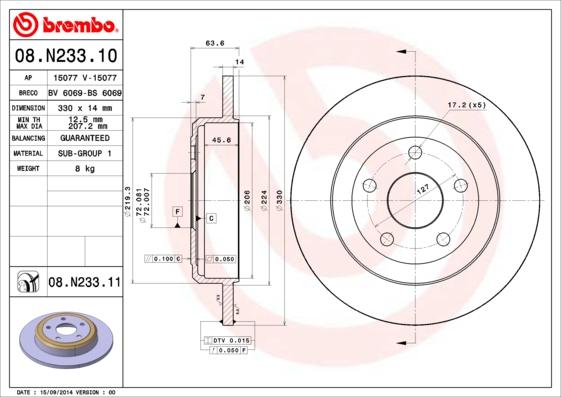 AP 15077 V - Гальмівний диск avtolavka.club