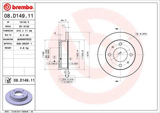 AP 15143 V - Гальмівний диск avtolavka.club