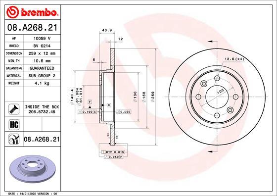 AP 10059 V - Гальмівний диск avtolavka.club