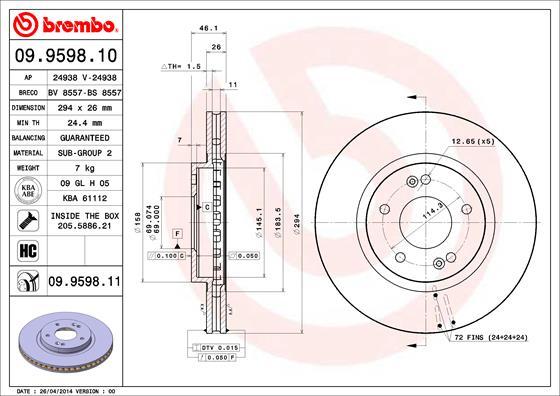 AP 24938 V - Гальмівний диск avtolavka.club