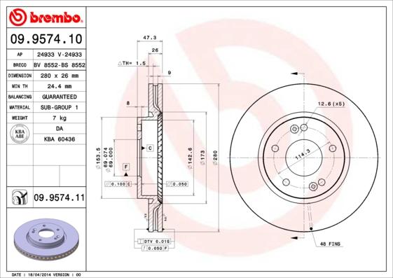 AP 24933 V - Гальмівний диск avtolavka.club