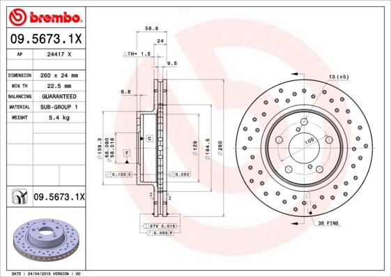 AP 24417 X - Гальмівний диск avtolavka.club