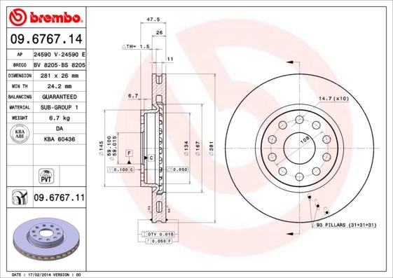 AP 24590 E - Гальмівний диск avtolavka.club