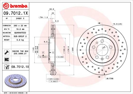 AP 24691 X - Гальмівний диск avtolavka.club