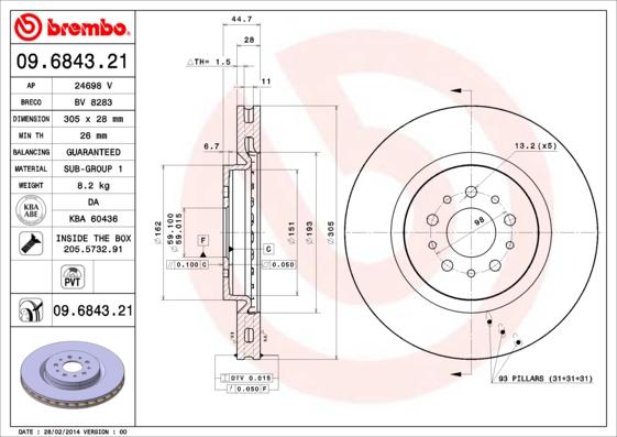 AP 24698 V - Гальмівний диск avtolavka.club