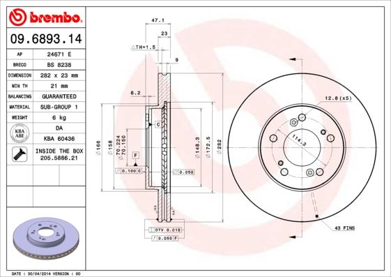 AP 24671 V - Гальмівний диск avtolavka.club