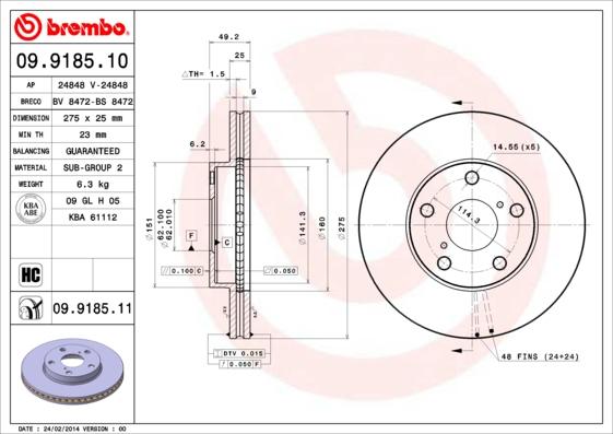 AP 24848 V - Гальмівний диск avtolavka.club