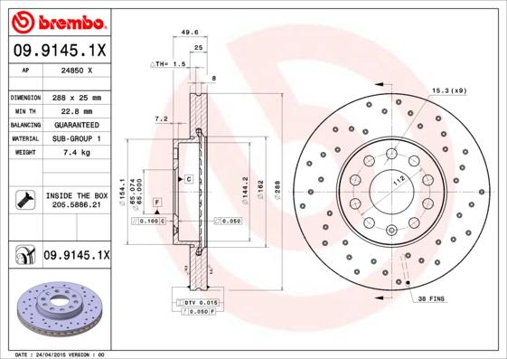 AP 24850 X - Гальмівний диск avtolavka.club