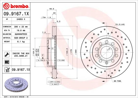 AP 24853 X - Гальмівний диск avtolavka.club