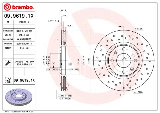 AP 24869 X - Гальмівний диск avtolavka.club