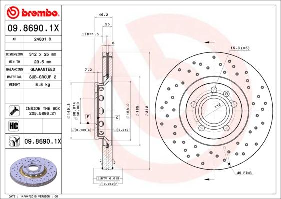 AP 24801 X - Гальмівний диск avtolavka.club