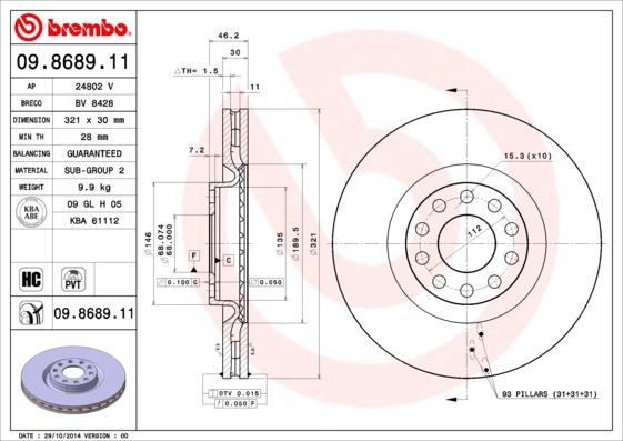 AP 24802 V - Гальмівний диск avtolavka.club