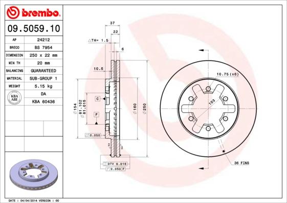 AP 24212 - Гальмівний диск avtolavka.club