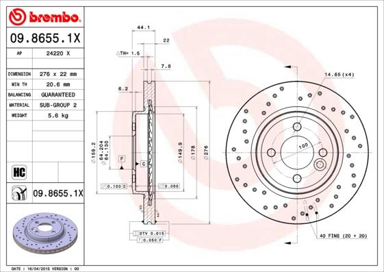 AP 24220 X - Гальмівний диск avtolavka.club