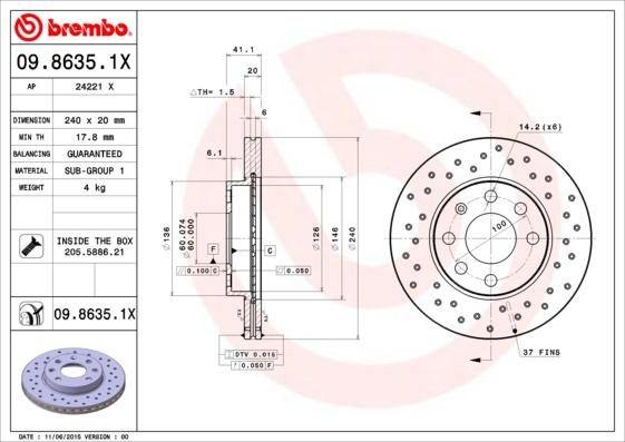 AP 24221 X - Гальмівний диск avtolavka.club