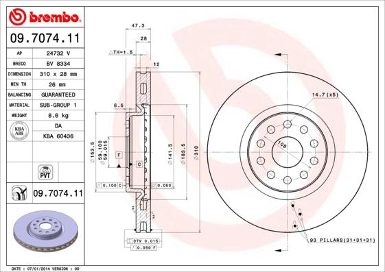 AP 24732 V - Гальмівний диск avtolavka.club