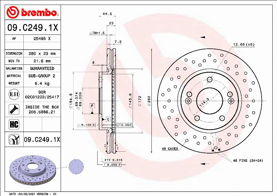 AP 25495 X - Гальмівний диск avtolavka.club